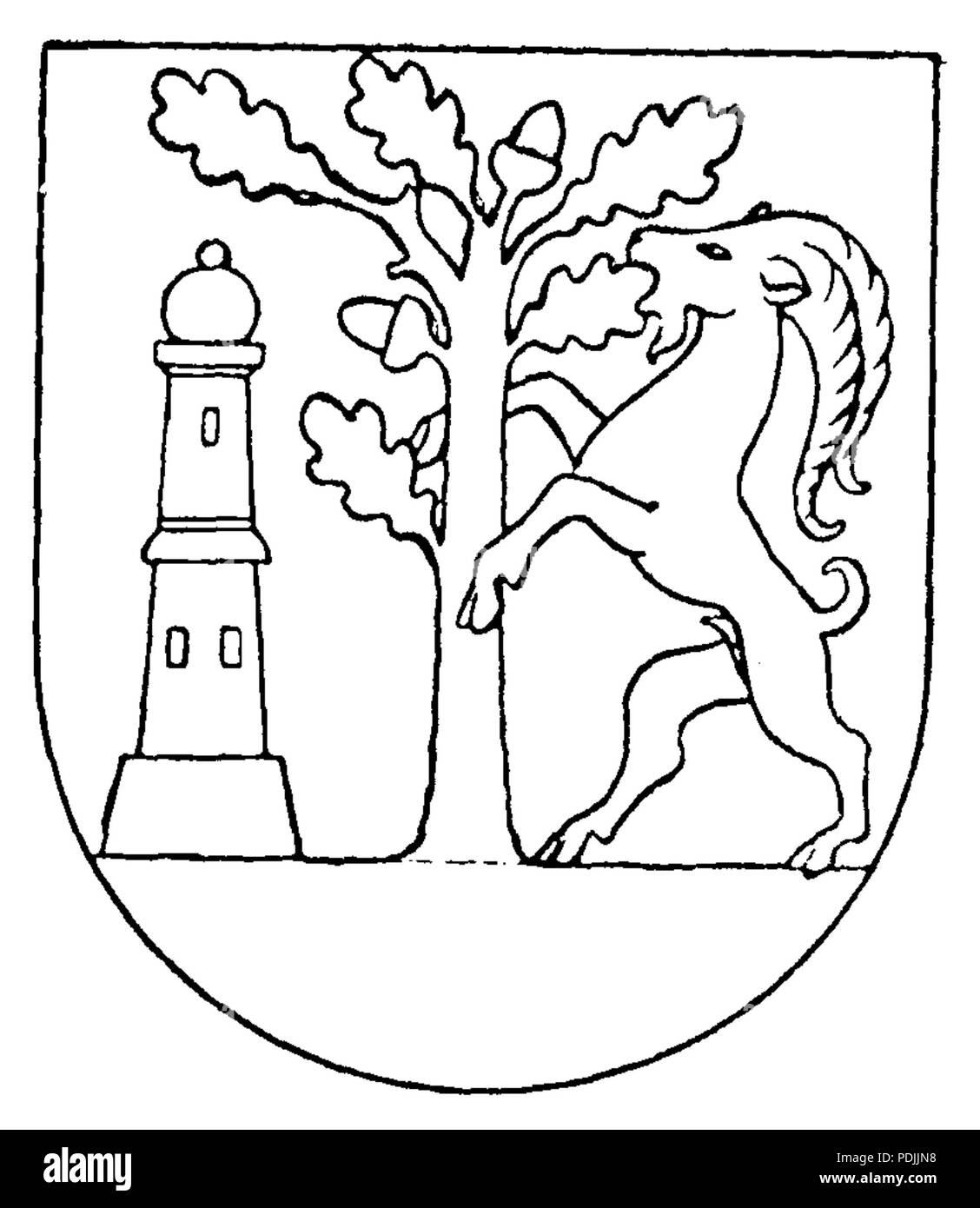 367 Varbergs vapen, Nordisk familjebok Foto Stock