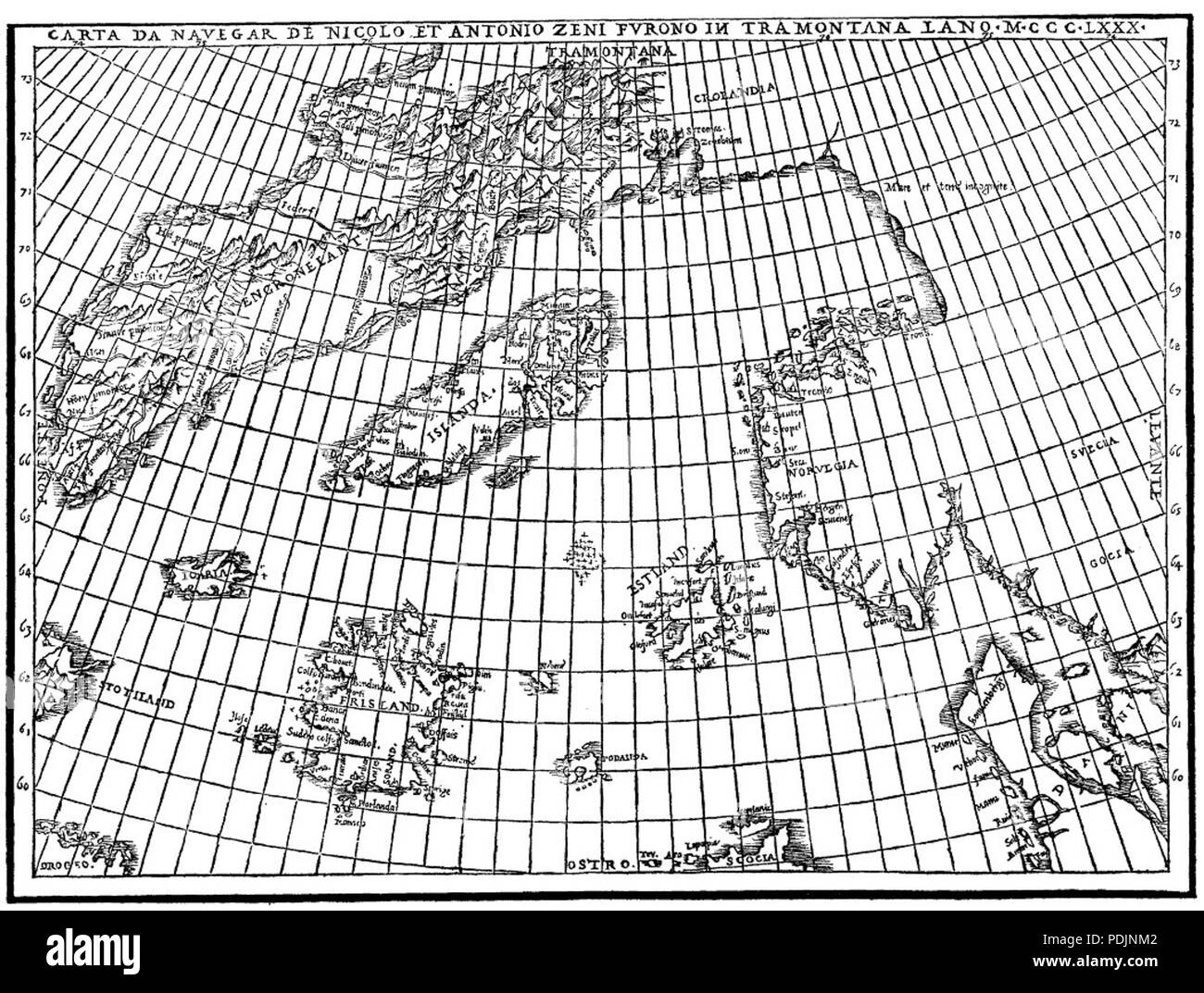 385 Zeno-mappa Foto Stock
