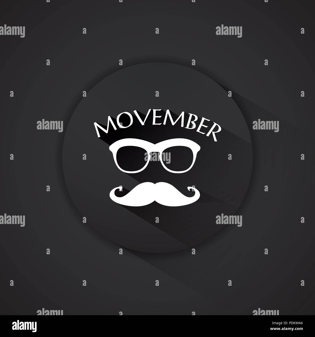 Annuncio Movember vettore con testo e grafica vettoriale, Illustrazione Vettoriale