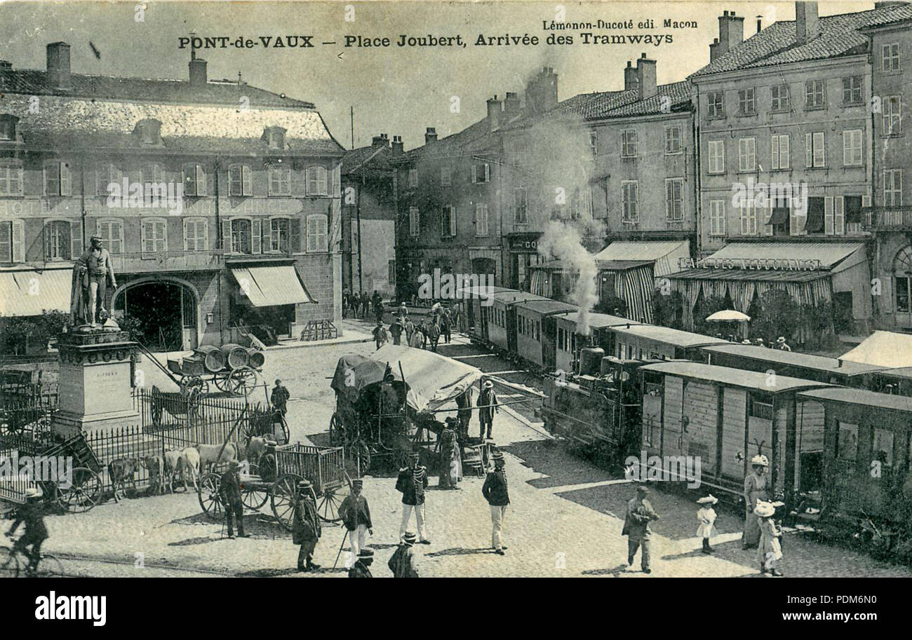 214 Lémonon - Pont-de-Vaux - Luogo di Joubert - Arrivée des Tramways Foto Stock