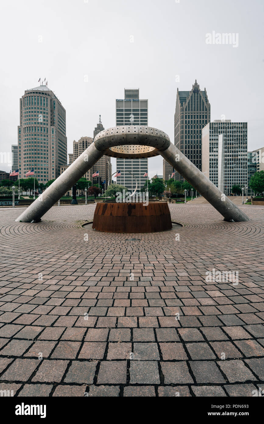 Hart Plaza, a Detroit, Michigan Foto Stock