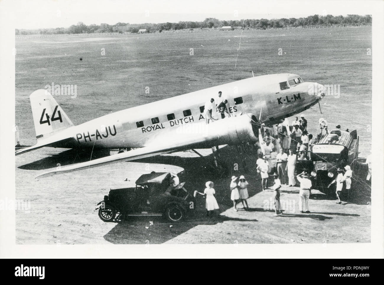 76 KLM Douglas DC-2 "Uiver" a Darwin durante MacRobertson Air Race, 1934 Foto Stock