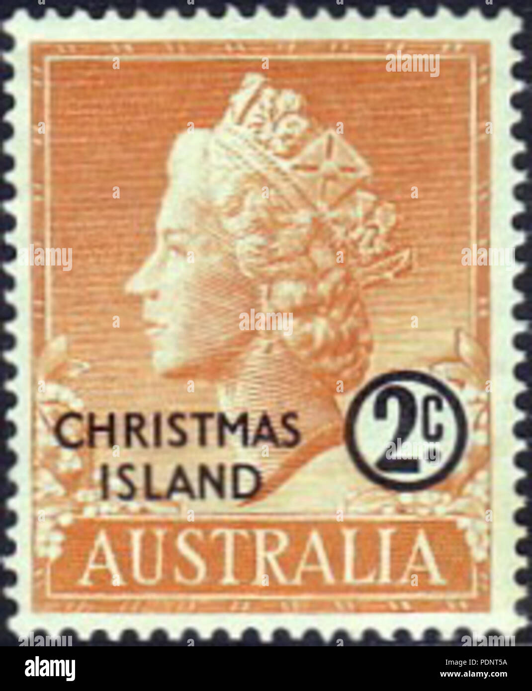 197 Timbro Isola di Natale 1958 2c Foto Stock