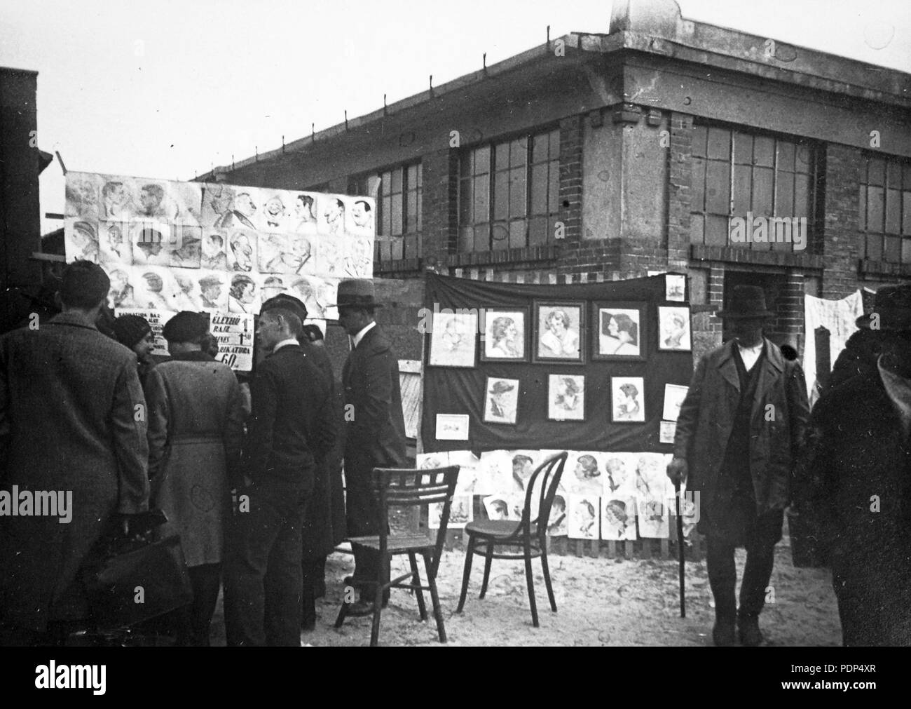 94 caricatura, disegno, sedia Fortepan 14385 Foto Stock