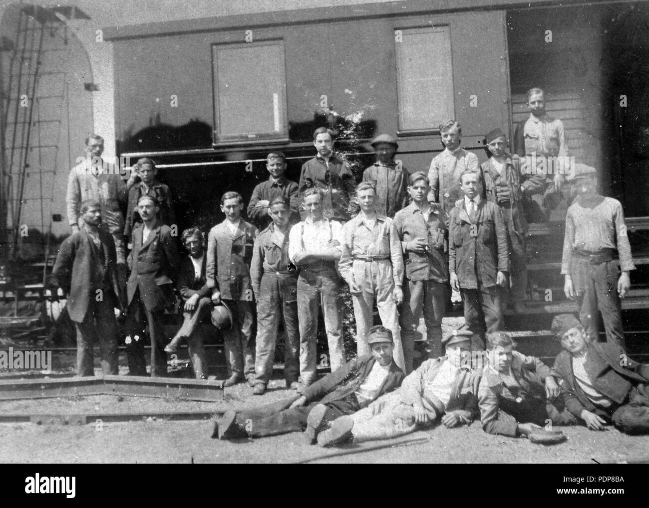 7 ferroviarie, tableau, pullman, gli uomini, il lavoro Fortepan 14356 Foto Stock