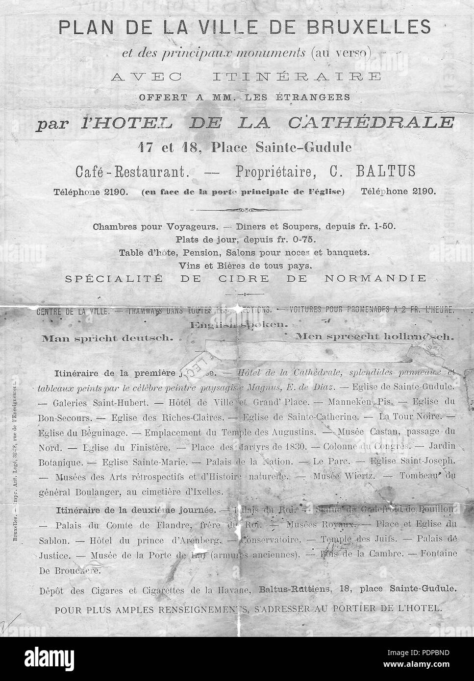 89 Brussel hotel de la Kathédrale Foto Stock