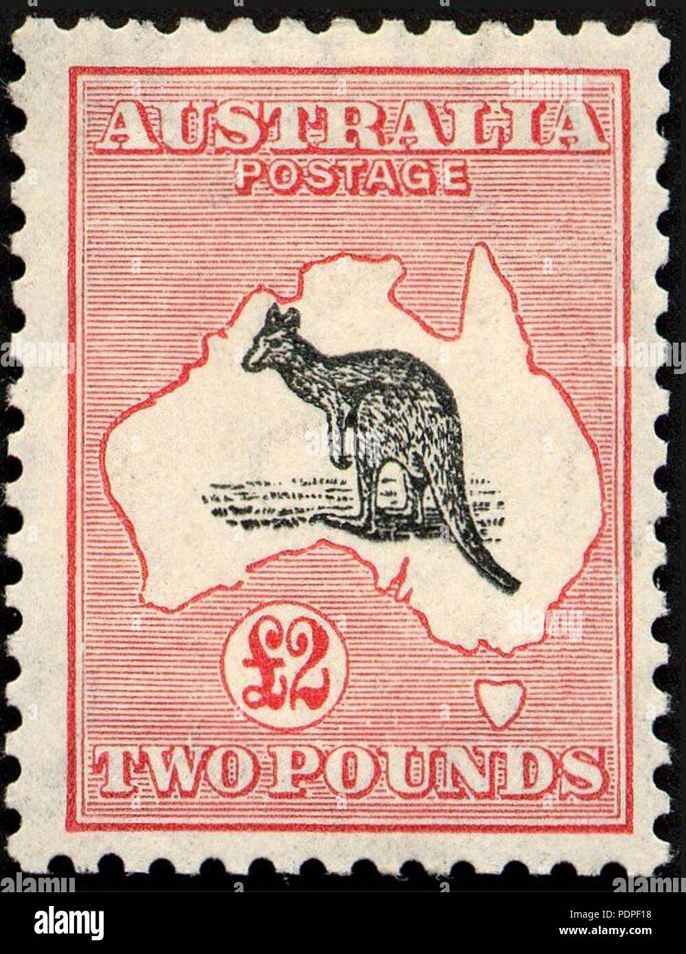 17 Australia timbro 1913 2pd kangaroo Foto Stock
