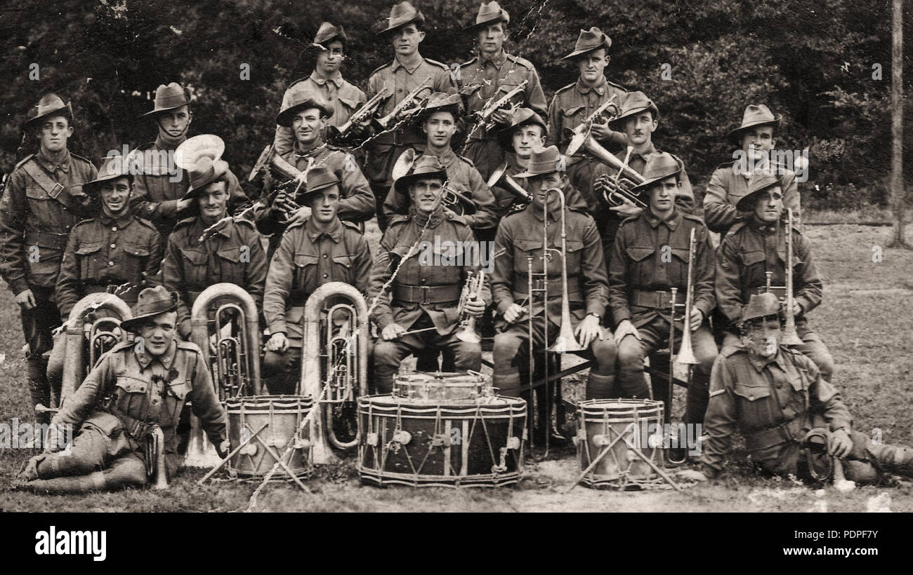 18 Australian Banda Militare, Ypres, 1917 Foto Stock