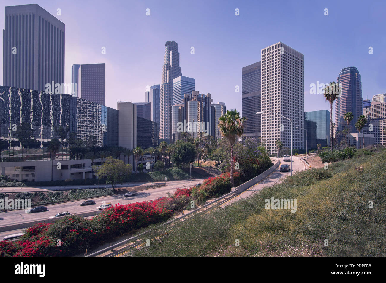 Downtown, la Los Angeles, California skyline. Foto Stock