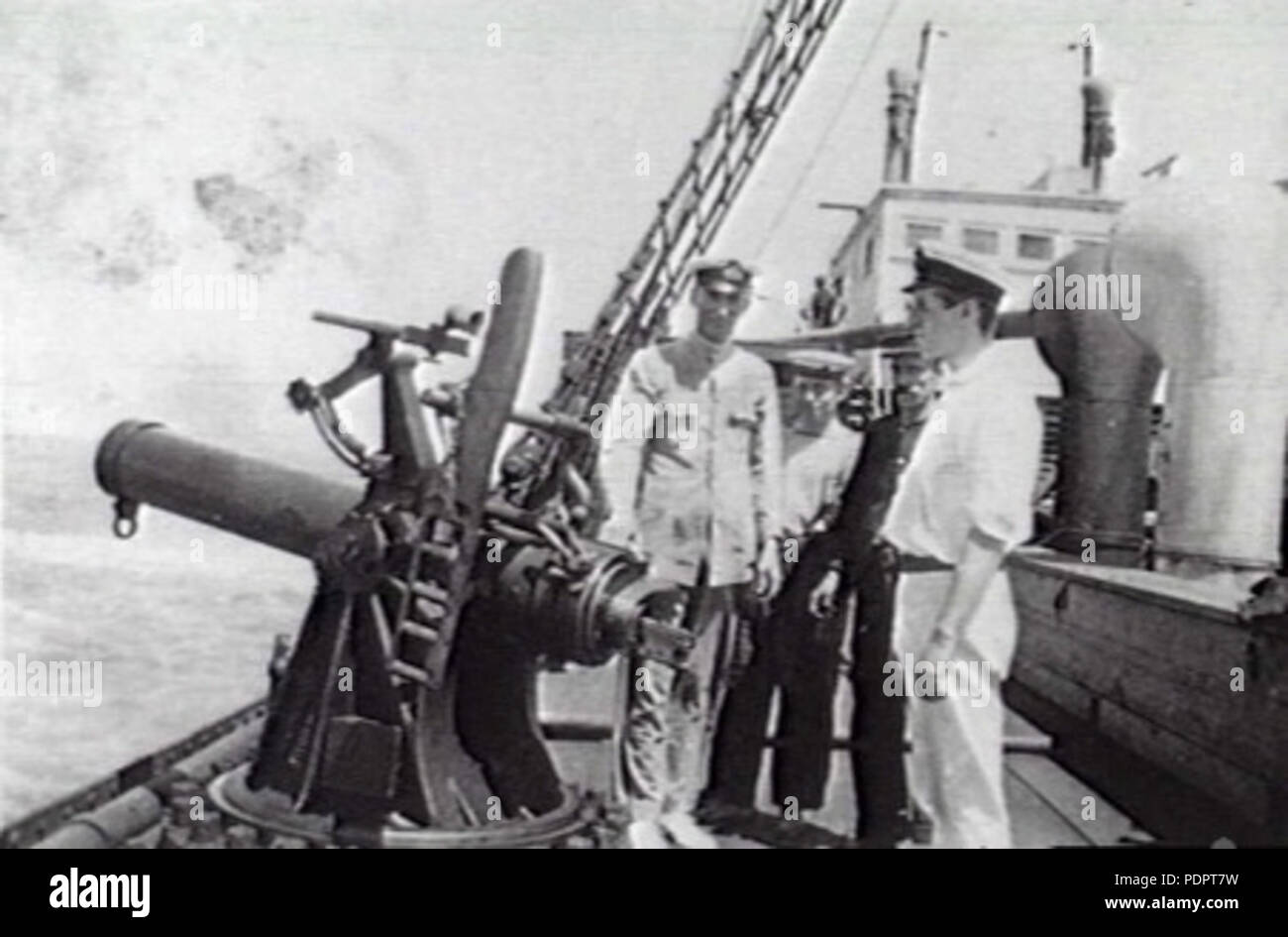 7 7,5 pollici Naval obice WWI AWM P01535.004 Foto Stock 7 7,5 pollici Naval obice WWI AWM P01535.004 Foto Stock