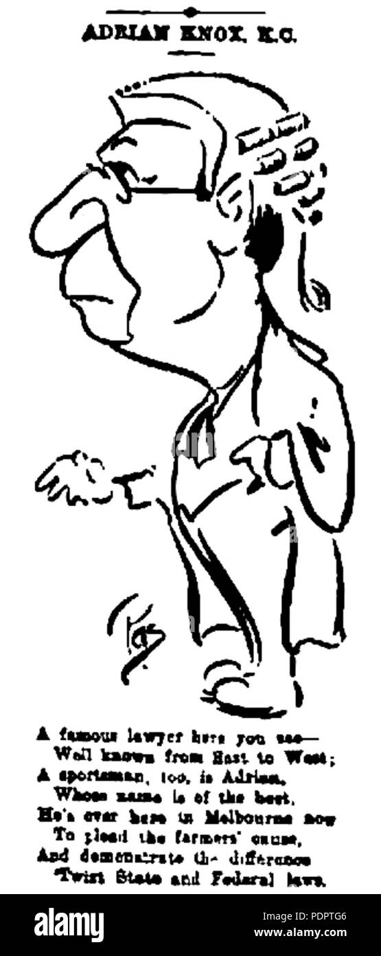 10 Adrian Knox caricatura Foto Stock