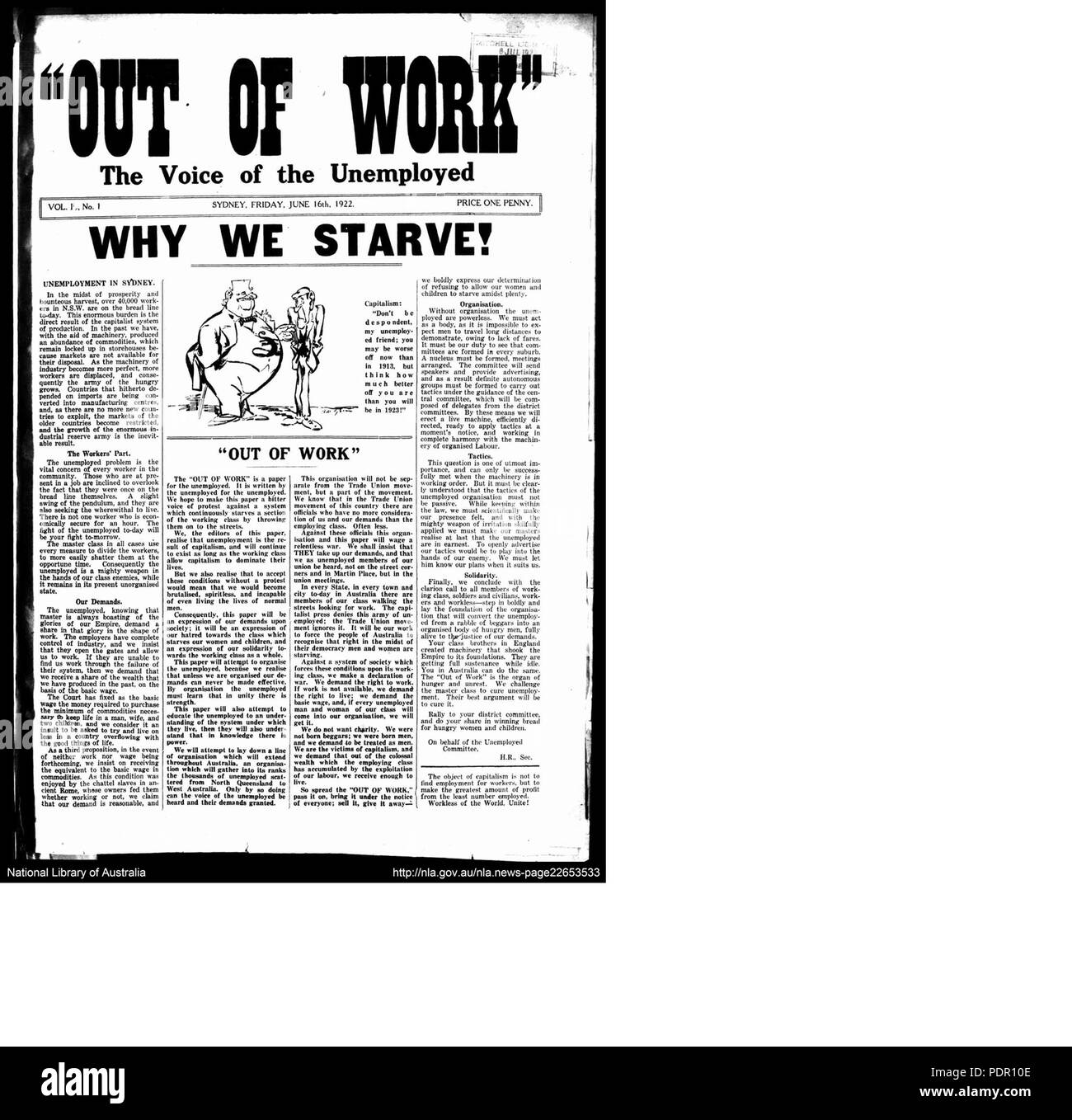 49 pagina anteriore al di fuori del lavoro, 16 giugno 1922 Foto Stock