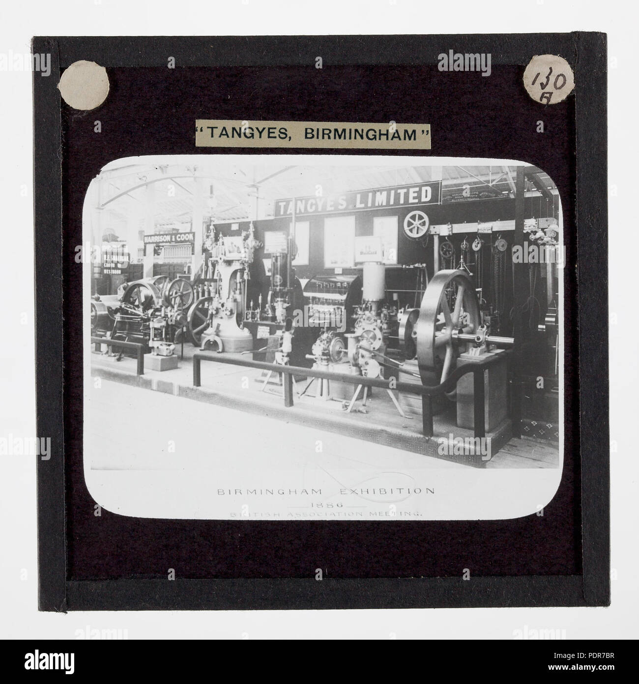 77 lantern slide - Tangyes Ltd, Birmingham stand fieristico, 1886 (2) Foto Stock