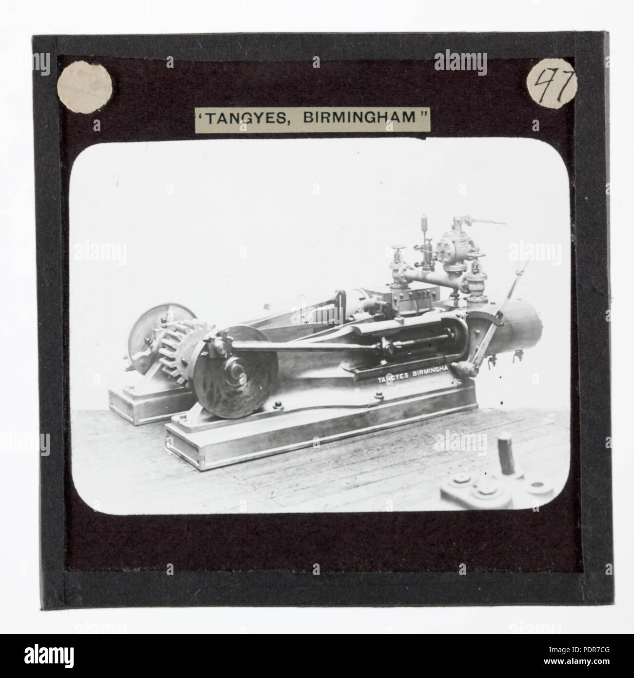 77 lantern slide - Tangyes Ltd, Cross-Compound motore a vapore, circa 1910 Foto Stock