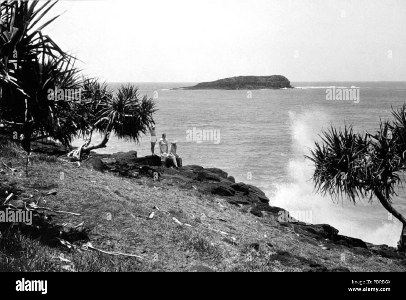 104 Queensland Archivi di Stato 1932 Vista delle Isole Cook dalla testa di Fingal vicino Tweed capi Tweed Shire c 1934 Foto Stock