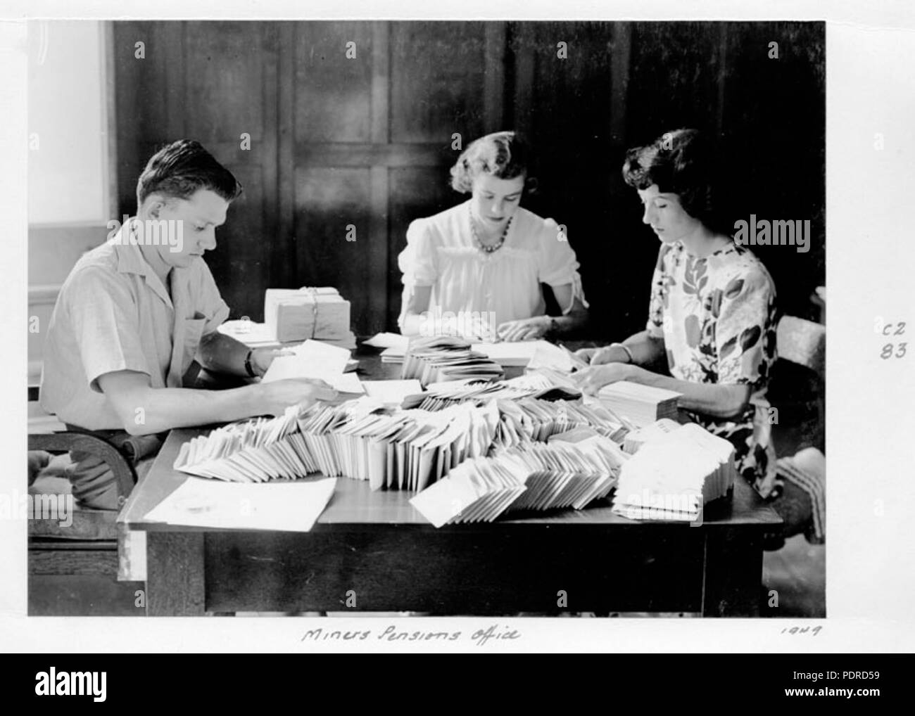 114 Queensland Archivi di Stato 4118 minatori Ufficio pensioni 1949 Foto Stock