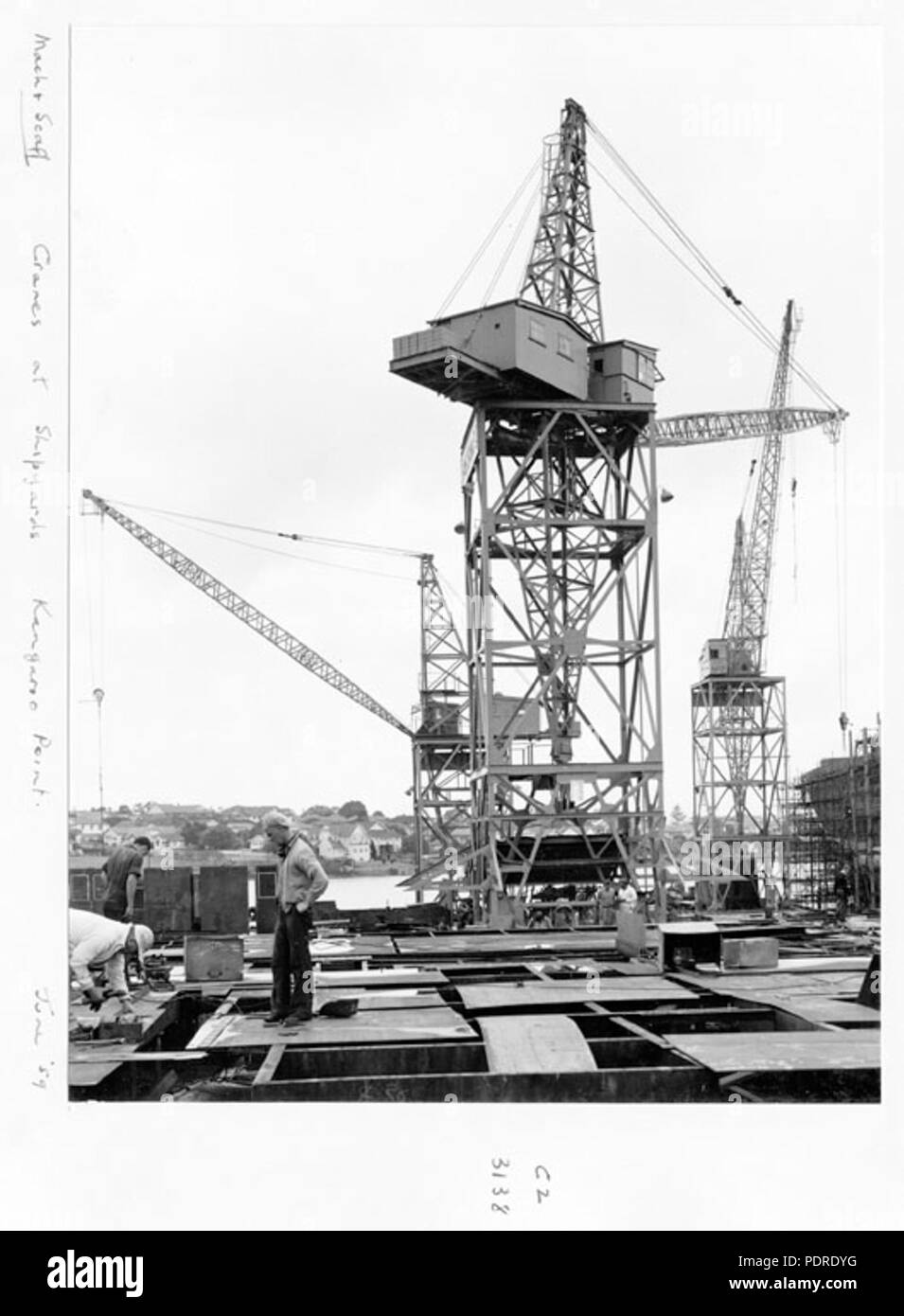 121 Queensland Archivi di Stato 6453 Gru a cantieri navali Kangaroo Point Giugno 1959 Foto Stock