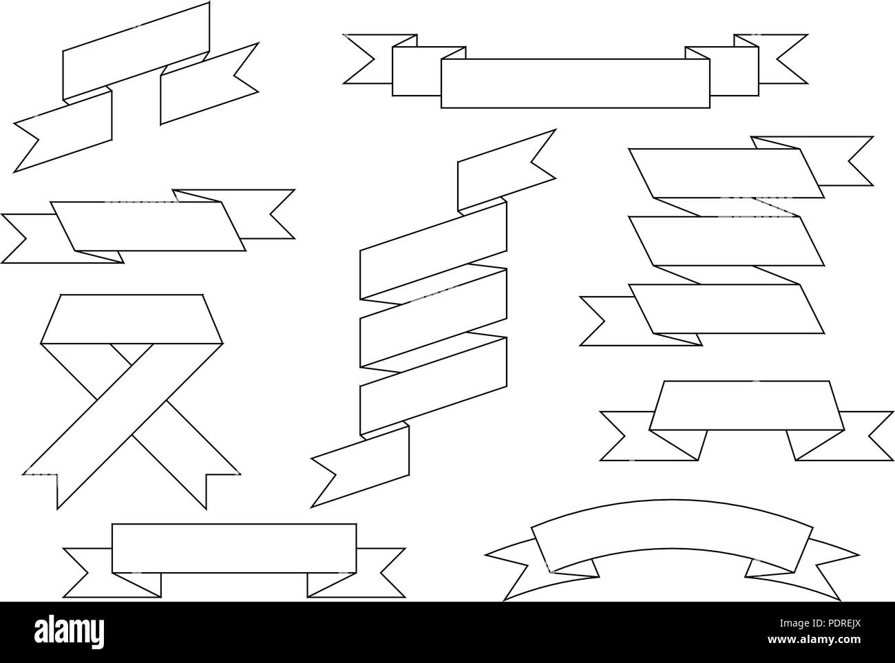Il nastro scorre set. Schizzo Illustrazione Vettoriale