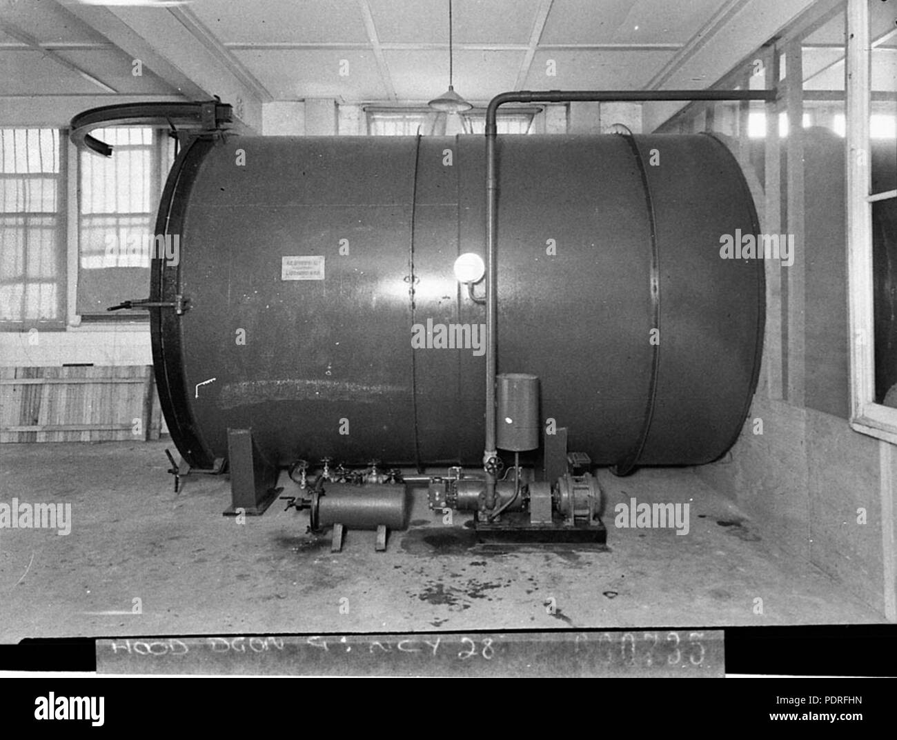 132 11069 SLNSW Houghton Byrne Pest Exterminators camera del gas per il trattamento di termite e borer mobili infestati Foto Stock