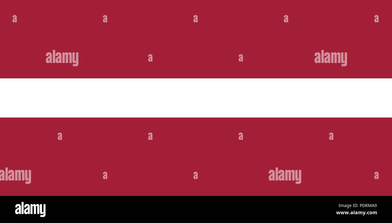 Immagine vettoriale per la bandiera della Lettonia. Sulla base del funzionario e esatta bandiera lettone dimensioni (2:1) & colori (201C & bianco) Illustrazione Vettoriale