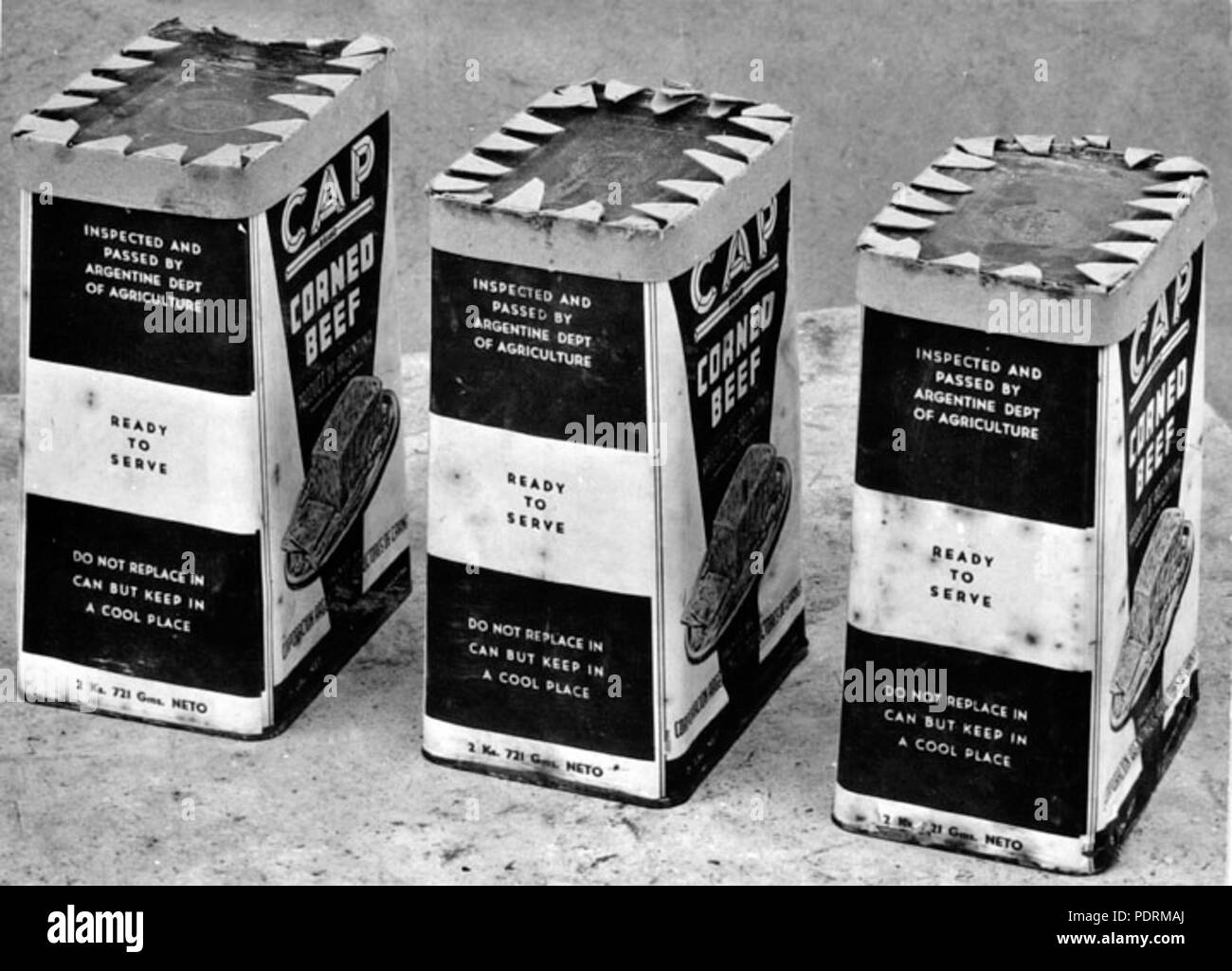 108 Queensland Archivi di Stato 2739 Conserve di carni argentine fotografato per il commercio federale reparto c 1946 Foto Stock