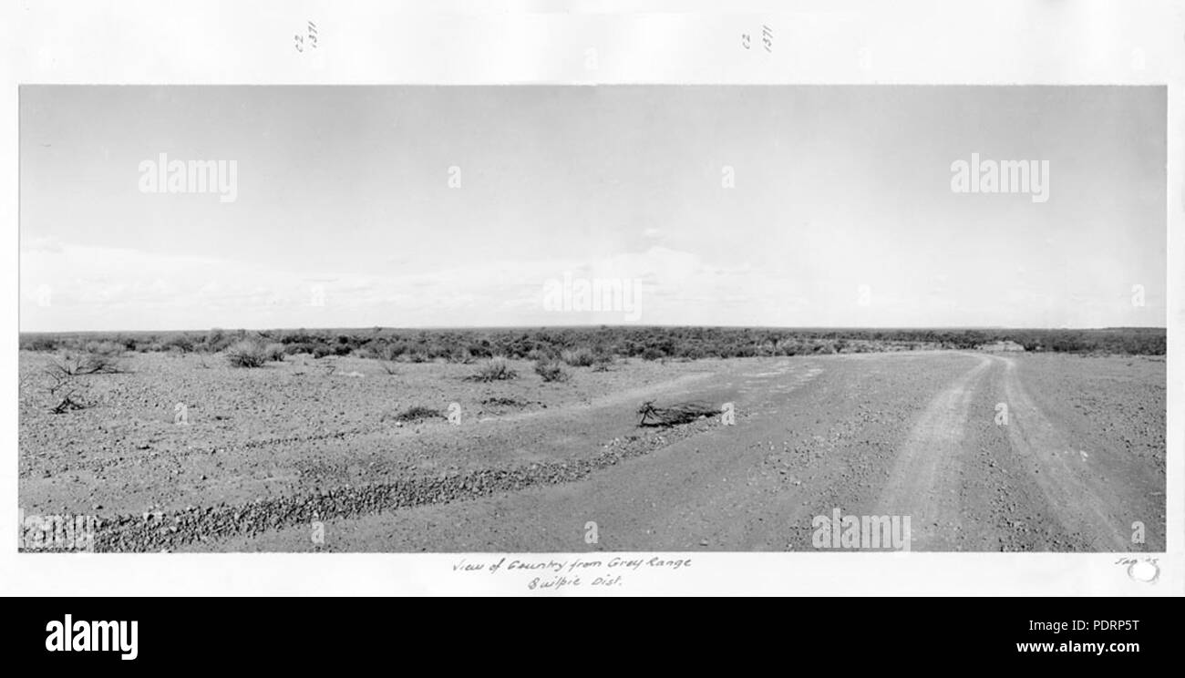 119 Queensland Archivi di Stato 5292 Vista del paese dalla gamma grigio Quilpie District Gennaio 1955 Foto Stock