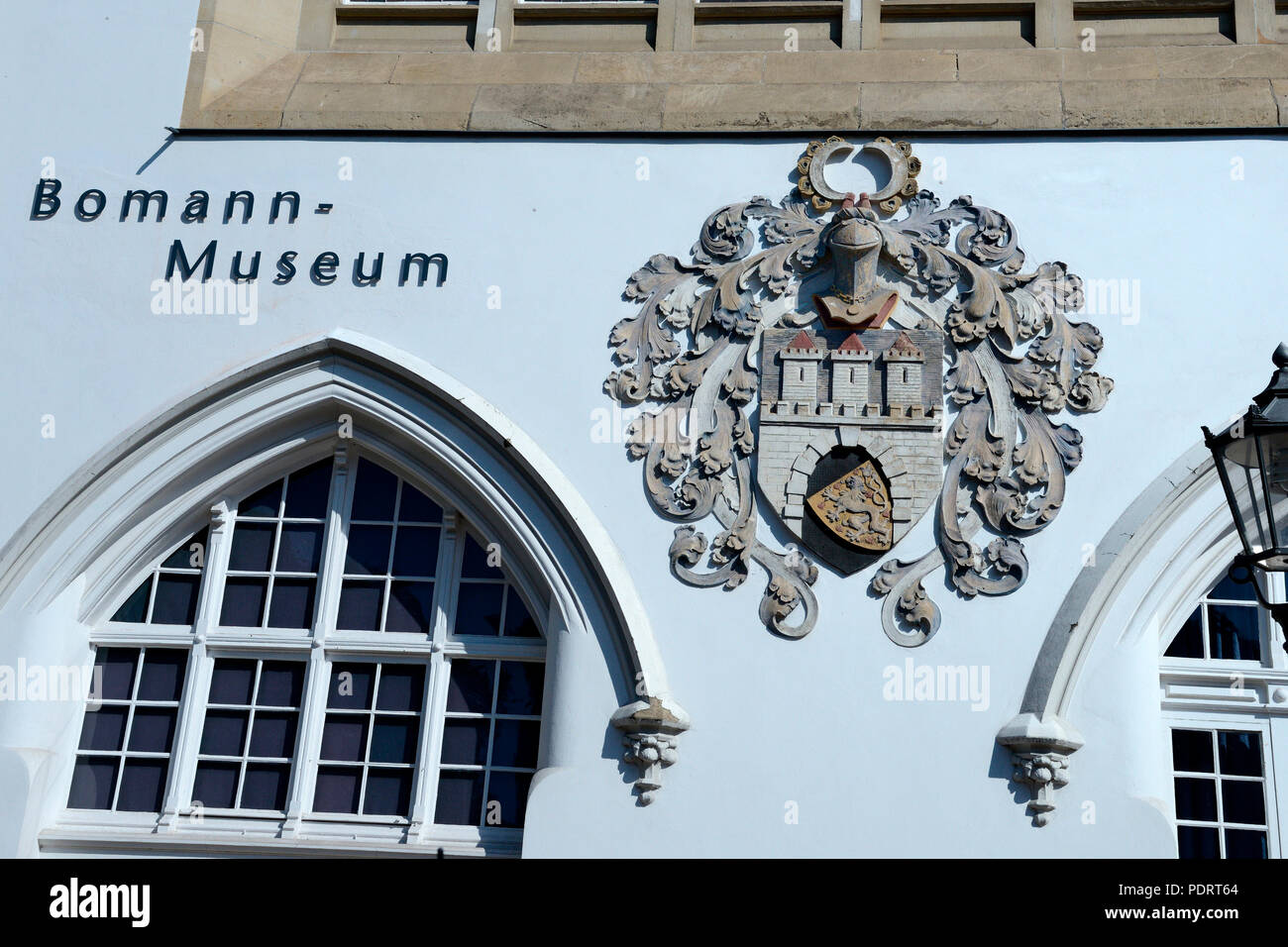 Stadtwappen von Celle am Bomann-Museum, Celle, Niedersachsen, Deutschland, Europa Foto Stock