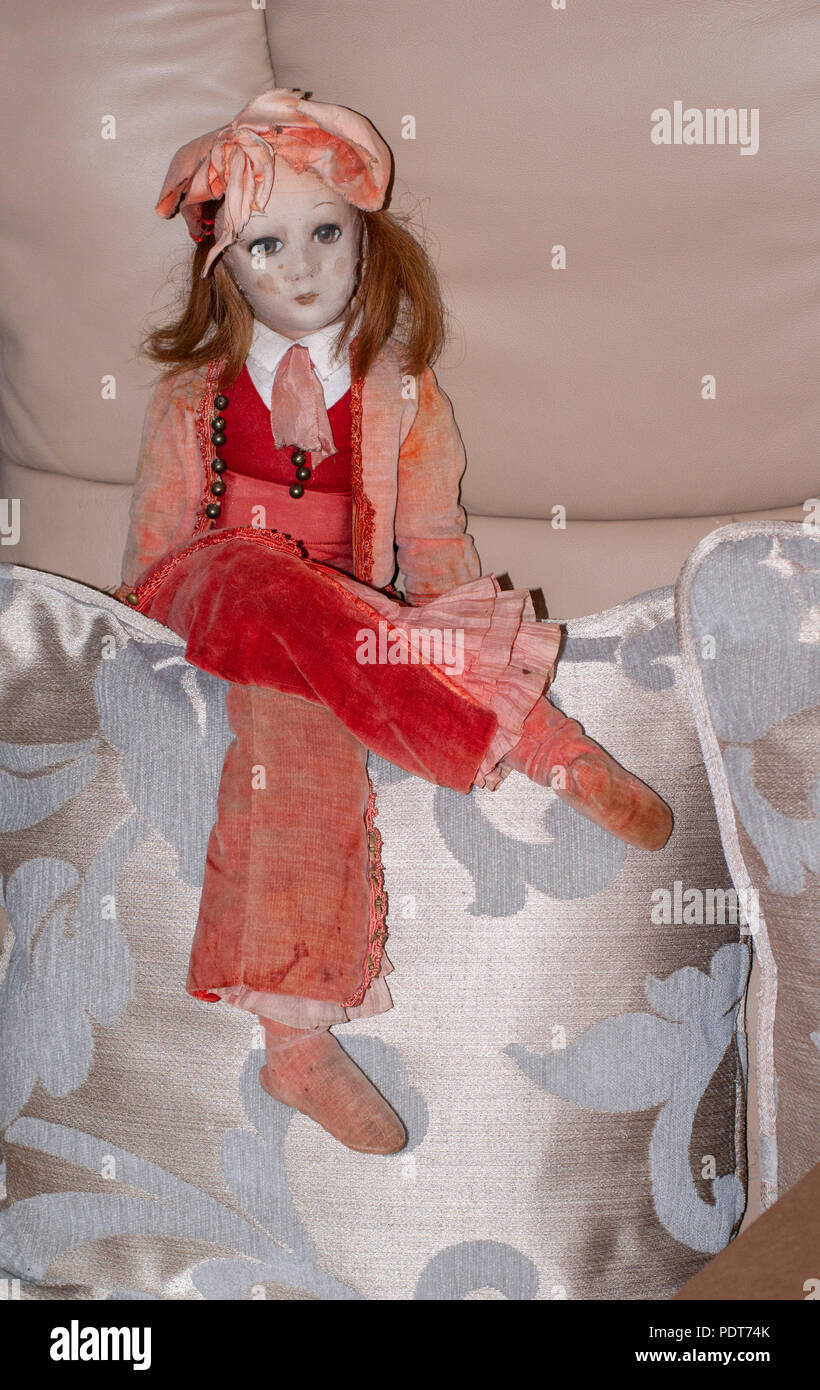 Antique Boudoir panno vecchio Doll Foto Stock