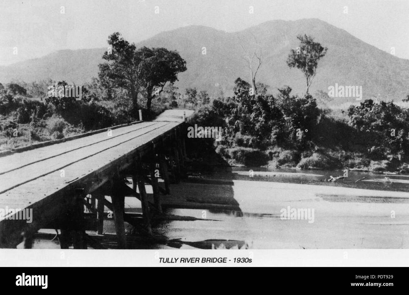 263 StateLibQld 1 389081 Tully River Bridge, 1930s Foto Stock