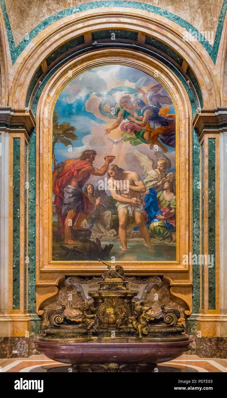 Città del Vaticano Vaticano - 12 Ottobre 2016: ornati fresco presso la Basilica di San Pietro in Vaticano Foto Stock