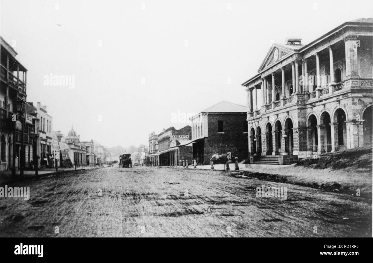 203 StateLibQld 1 108052 Queen Street guardando a Nord vicino al Edward Street intersezione, ca. 1873 Foto Stock