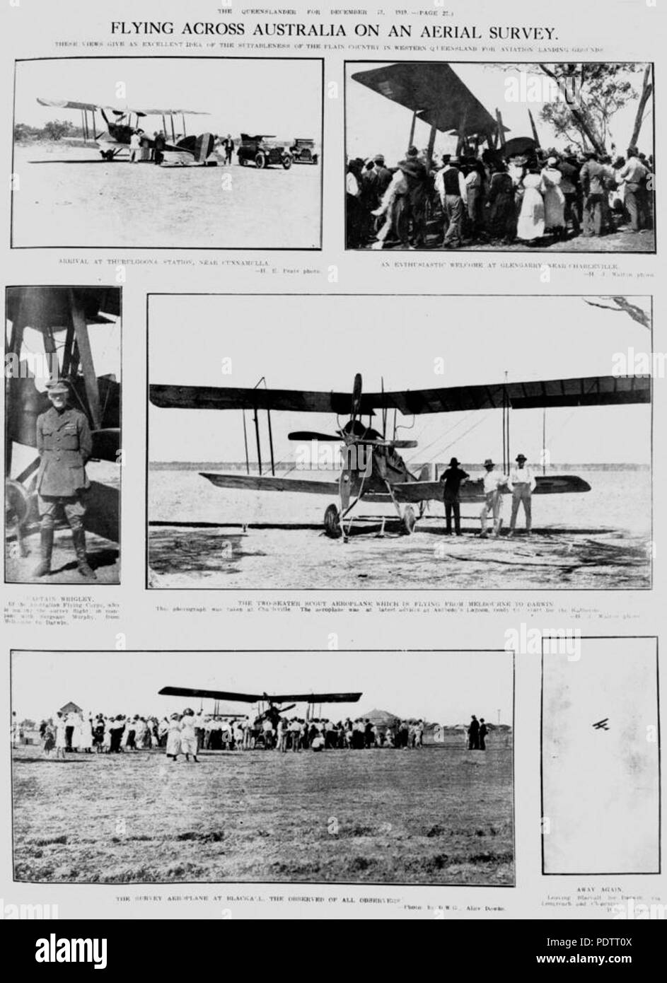 204 StateLibQld 1 109116 battenti in tutta l'Australia su un rilievo aereo, 1919 Foto Stock