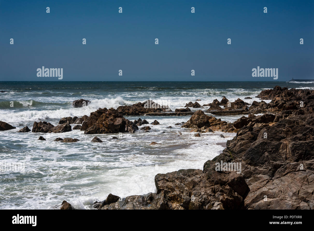 Praia ds Luz, Foz, Porto, Portogallo Foto Stock