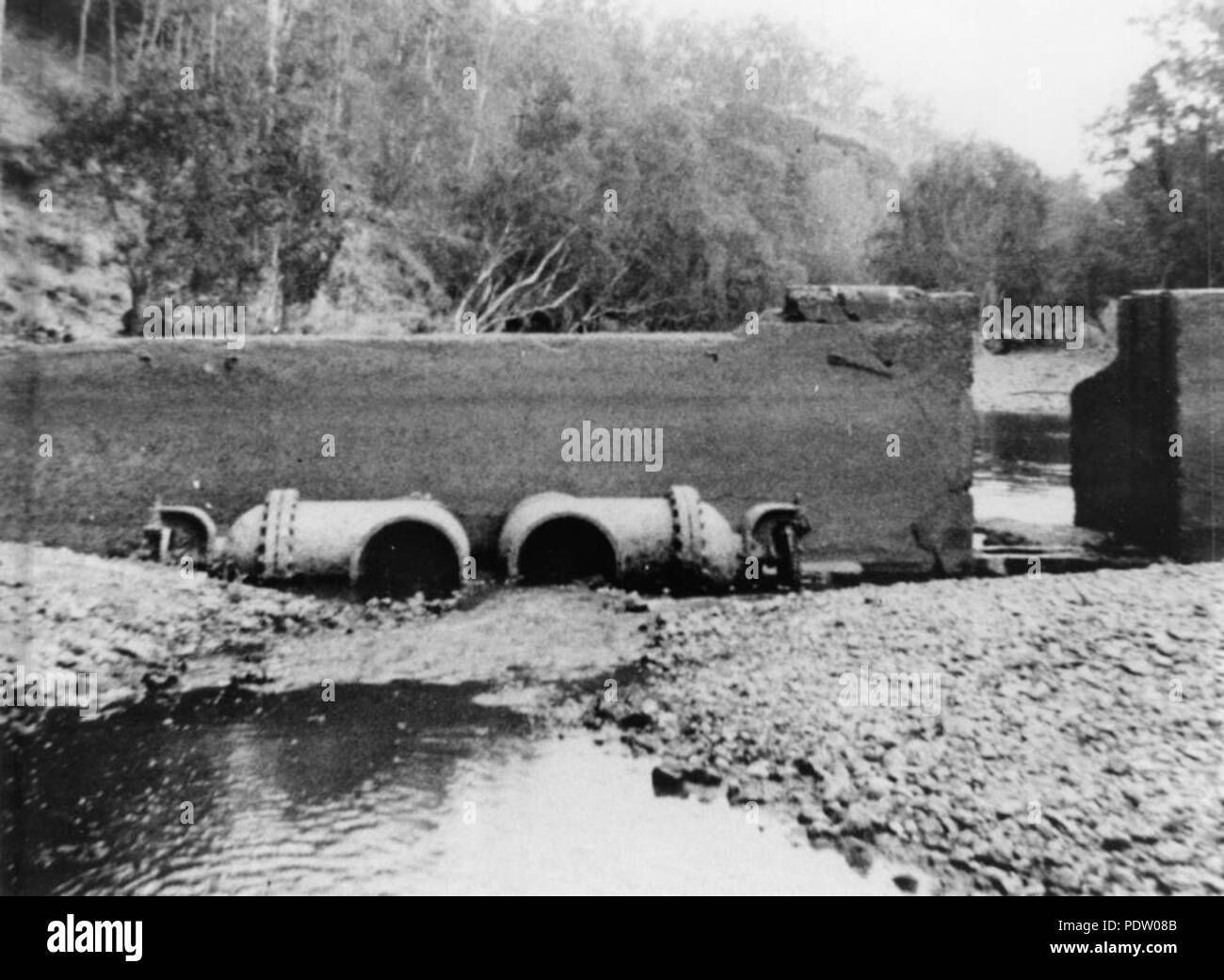 221 StateLibQld 1 136542 vecchio weir a monte Crosby sul Fiume Brisbane, 1890 Foto Stock