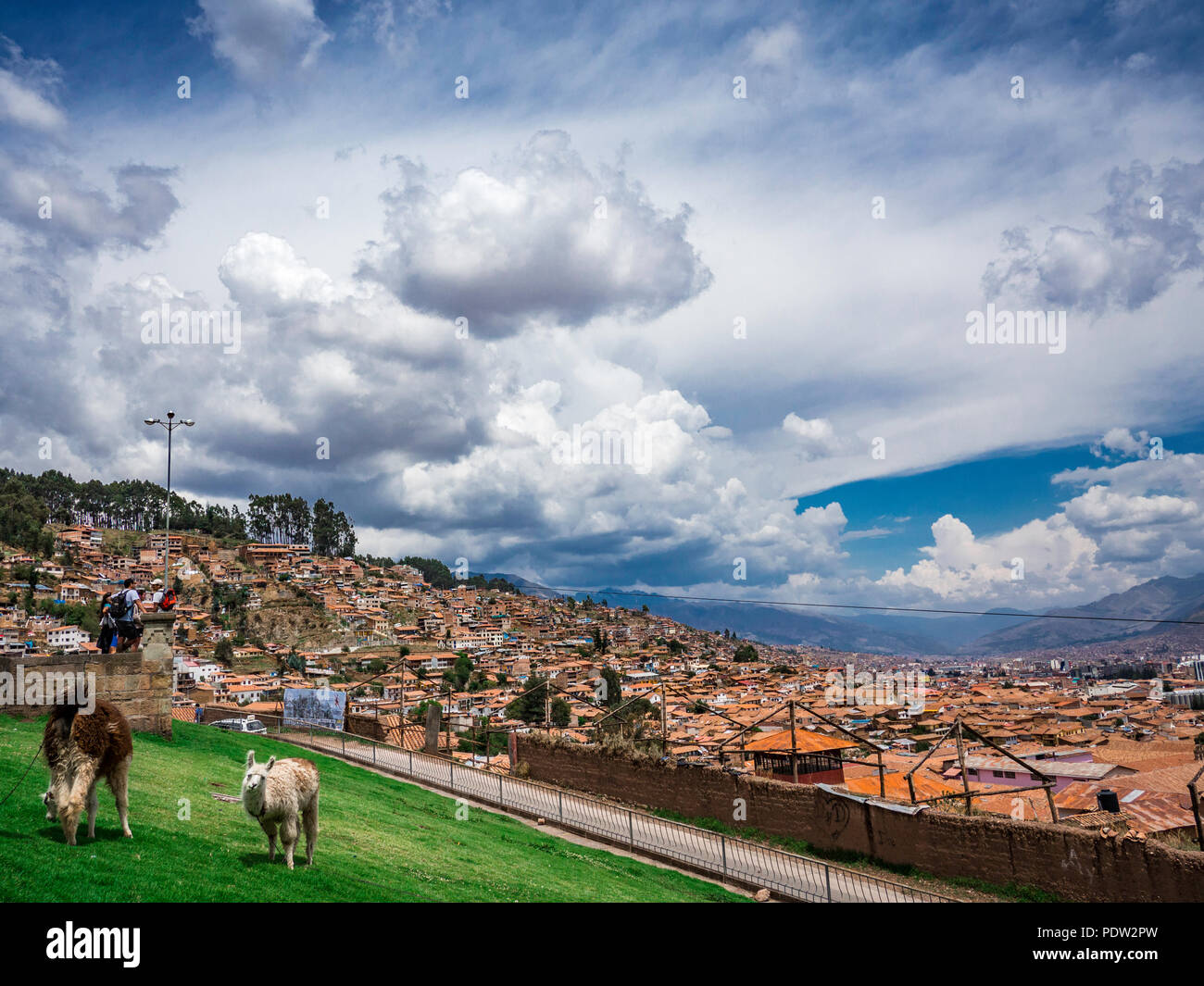 Scenic skyline di Cusco Peru Foto Stock