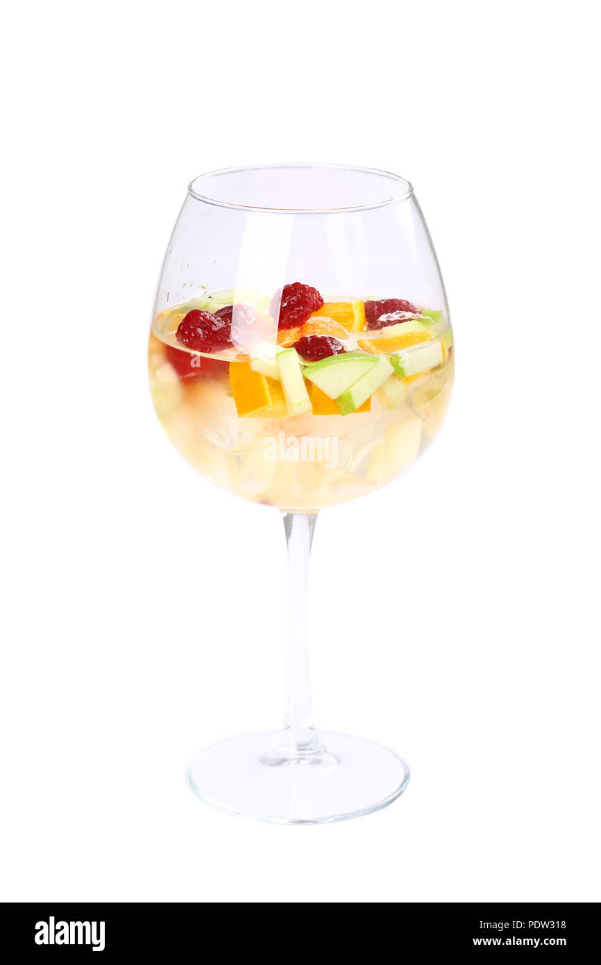 Vino bianco sangria cocktail in vetro Foto Stock