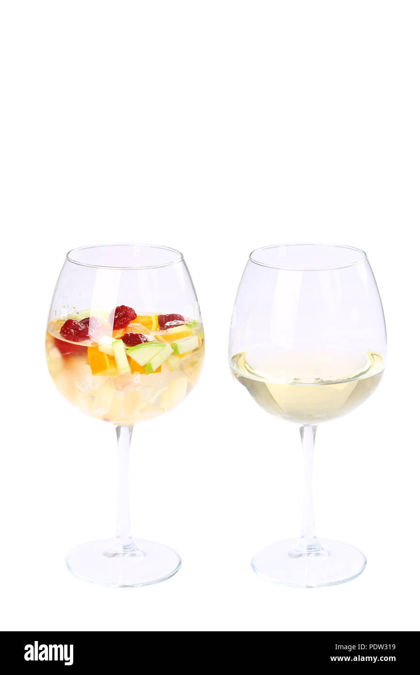 Vino bianco sangria cocktail in vetro Foto Stock