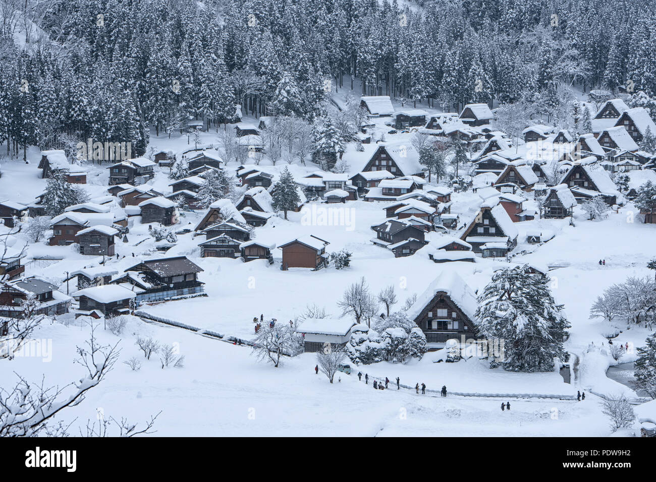 Bellissima scena del World Heritage Village di kawaguchiko Foto Stock