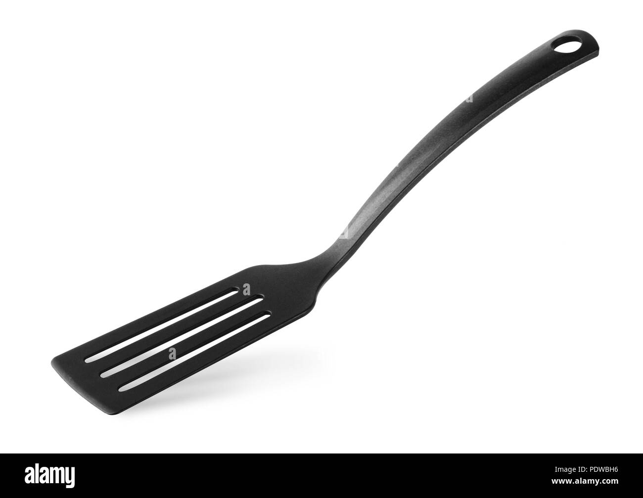 Cucina spatola nero isolato su sfondo bianco Foto Stock