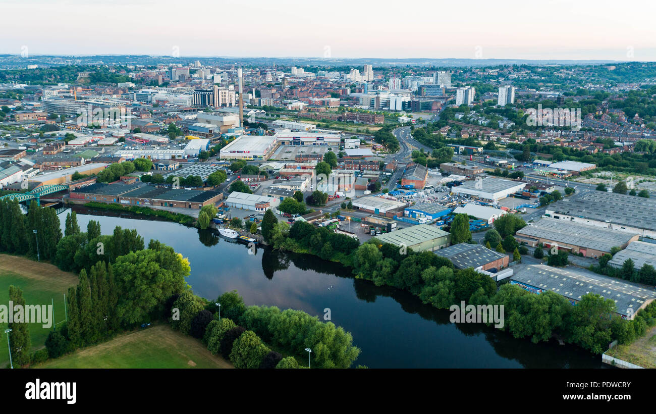 Immagine aerea di Nottingham City per Lady Bay Foto Stock