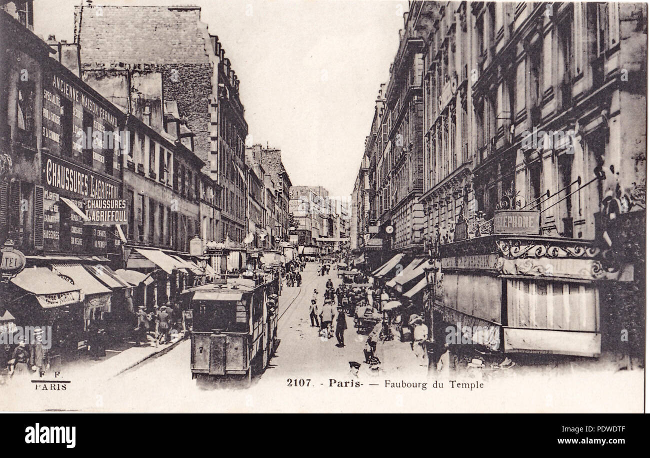 129 FF 2107 - Parigi - Faubourg du Temple Foto Stock