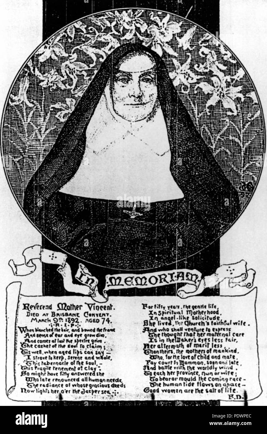 278 StateLibQld 2 102372 Memorial card per madre Maria Vincent Whitty Foto Stock