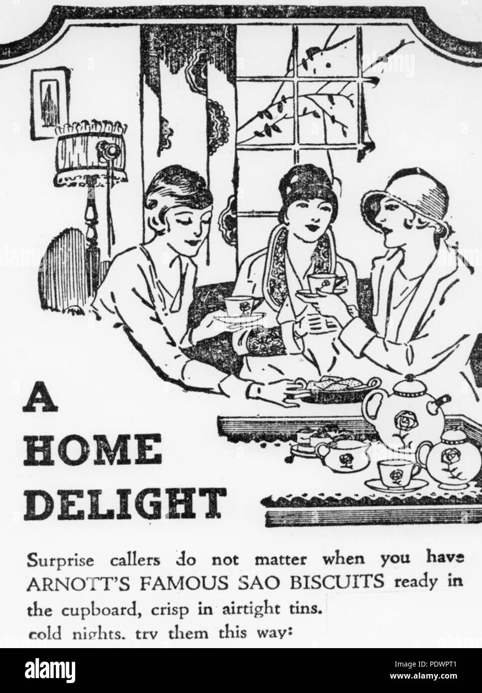 279 StateLibQld 2 108564 Annuncio per Arnott's Sao biscotti Foto Stock