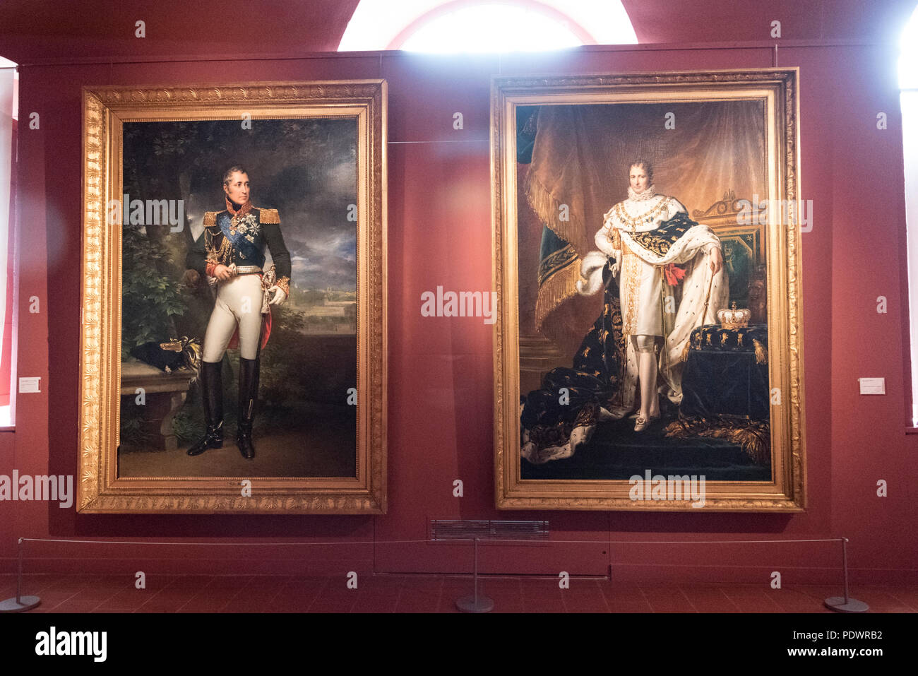 Due grandi ritratti di Carlo Andre, il conte Pozzo di Borgo (a sinistra) e l'altro di Giuseppe Bonaparte, re di Spagna, fratello maggiore di Napoleone su di Foto Stock