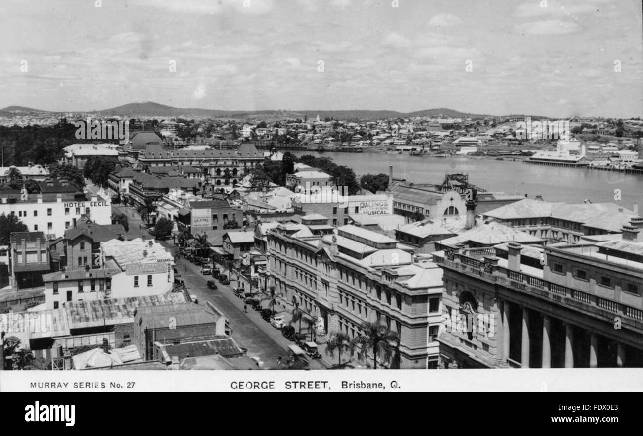233 StateLibQld 1 153515 vista aerea di George Street, Brisbane, ca. 1935 Foto Stock