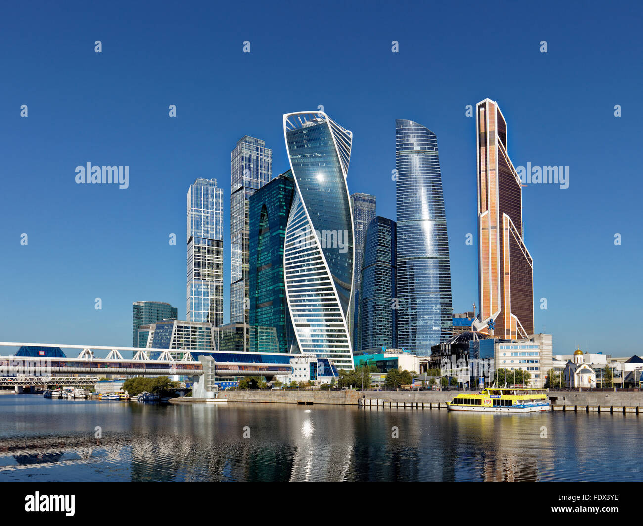Alti edifici del Centro Internazionale d'Affari di Mosca (MIBC), conosciuto anche come la "Citta' di Mosca". Mosca, Russia. Foto Stock