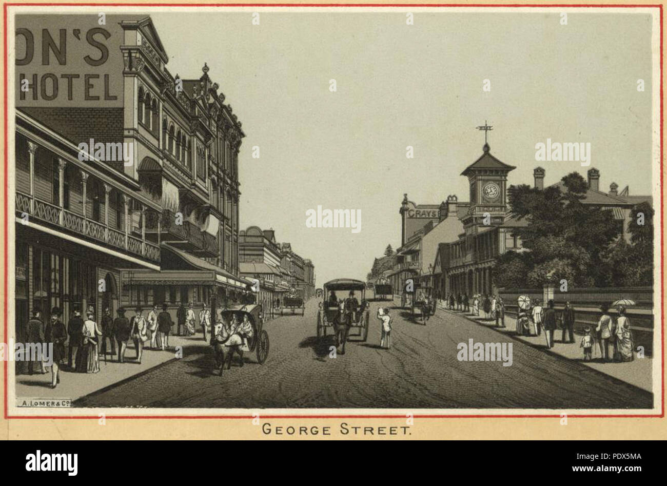 258 StateLibQld 1 258373 George Street, Brisbane intorno 1887 Foto Stock