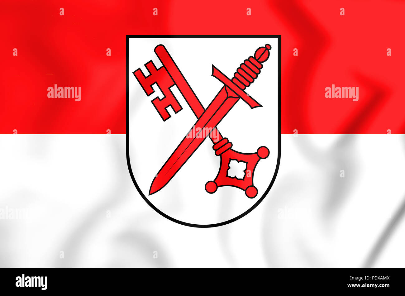 3D Bandiera di Naumburg (Sassonia-Anhalt), Germania. 3D'illustrazione. Foto Stock