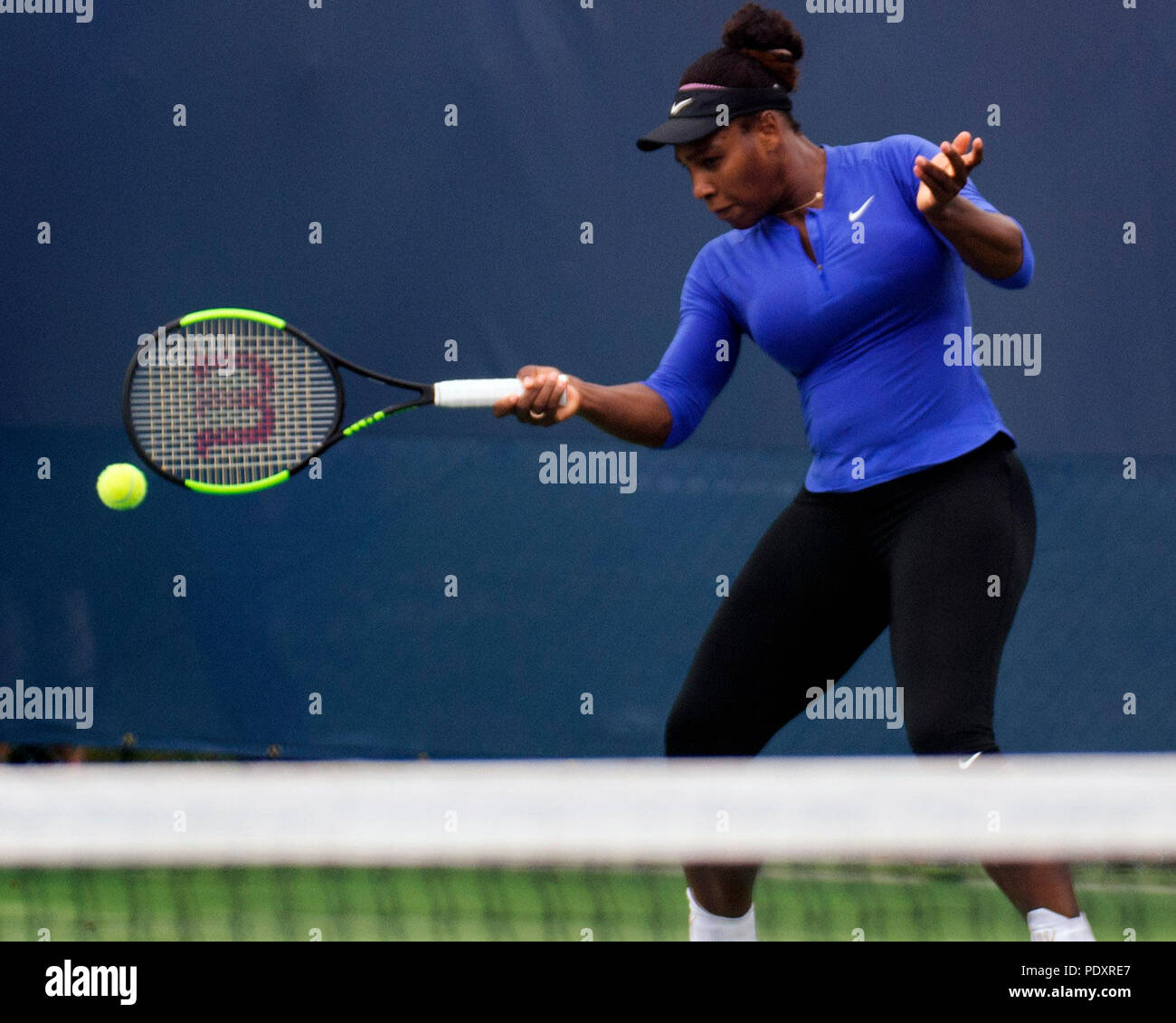 Ohio, USA, 11 agosto 2018: Serena Williams durante la pratica presso la Western Southern aperto in Mason, Ohio, Stati Uniti d'America. Brent Clark/Alamy Live News Foto Stock