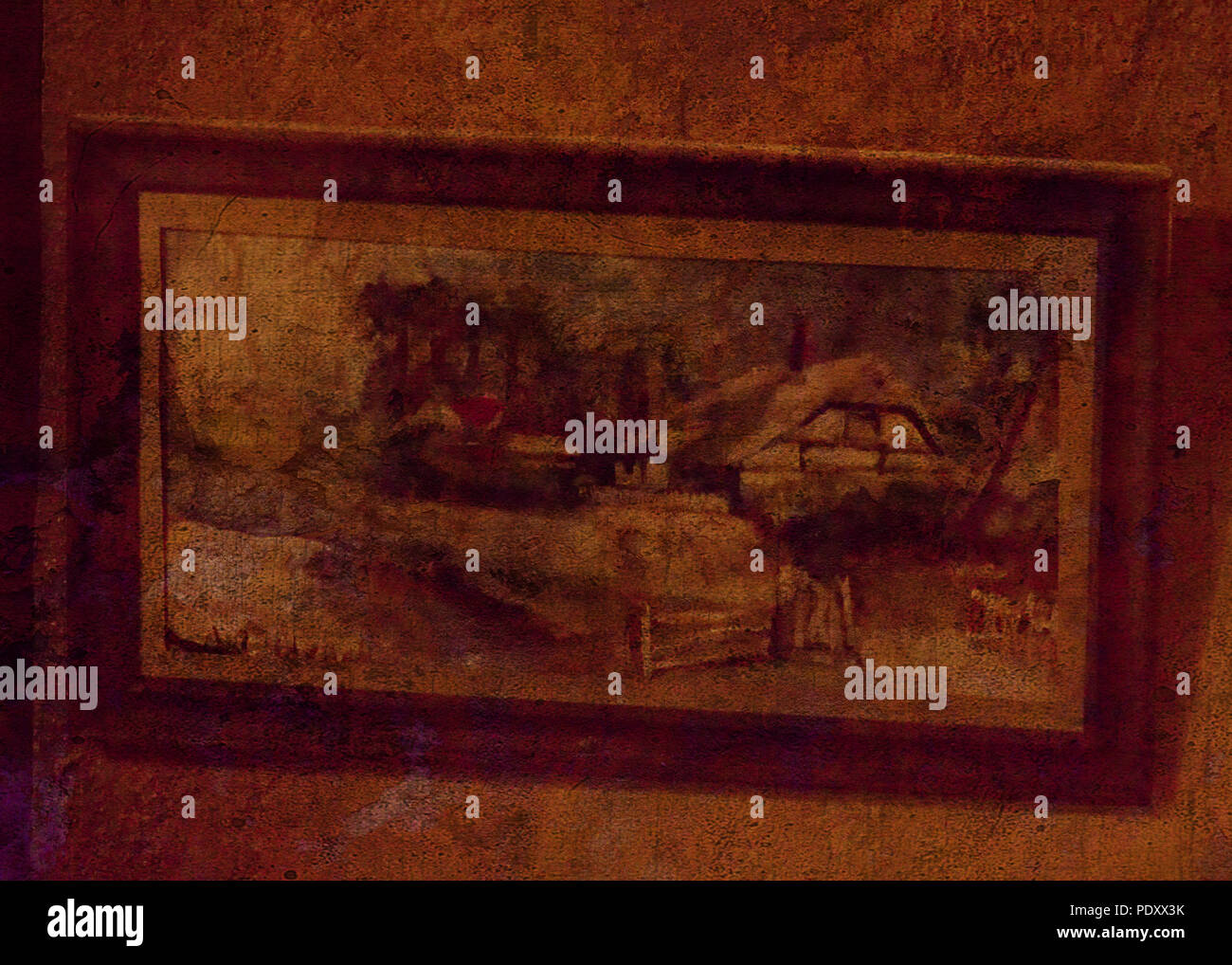 Pittura presso la Hobbiton Movie set, NZ Foto Stock